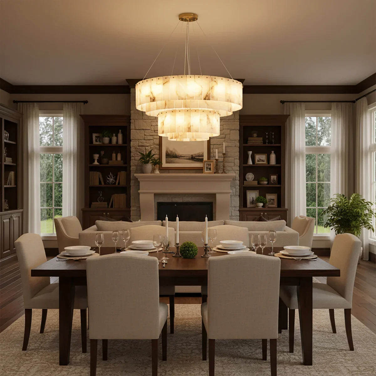 Layered Alabaster Ring Chandelier | wildoxy