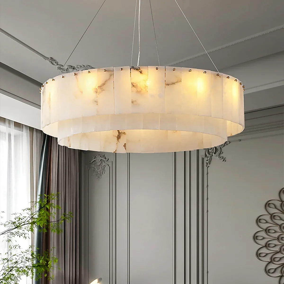 Layered Alabaster Ring Chandelier | wildoxy