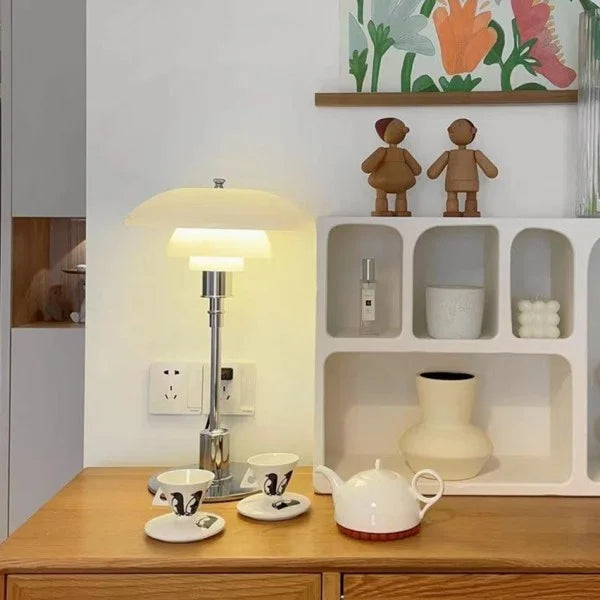 Layered Metal Table Lamp — Warm White LED, Cable Switch