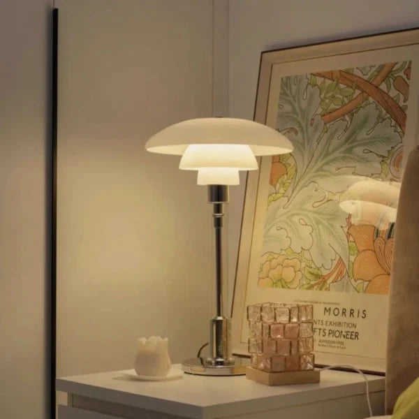 Layered Metal Table Lamp — Warm White LED, Cable Switch