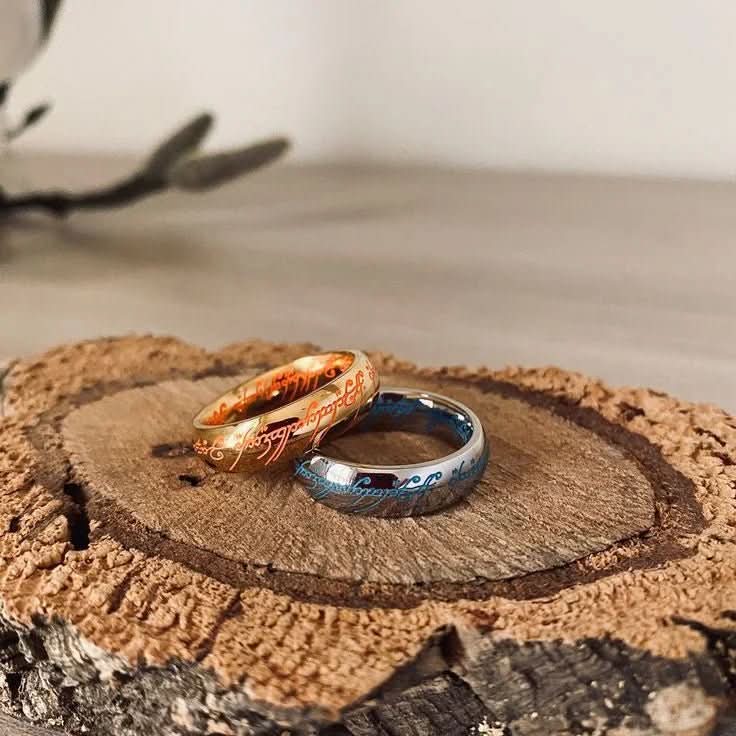 Lumen Radiant Rune Ring — Engraved Mantra & Glowing Rune Detail