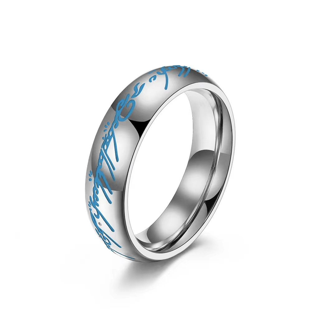 Lumen Radiant Rune Ring — Engraved Mantra & Glowing Rune Detail