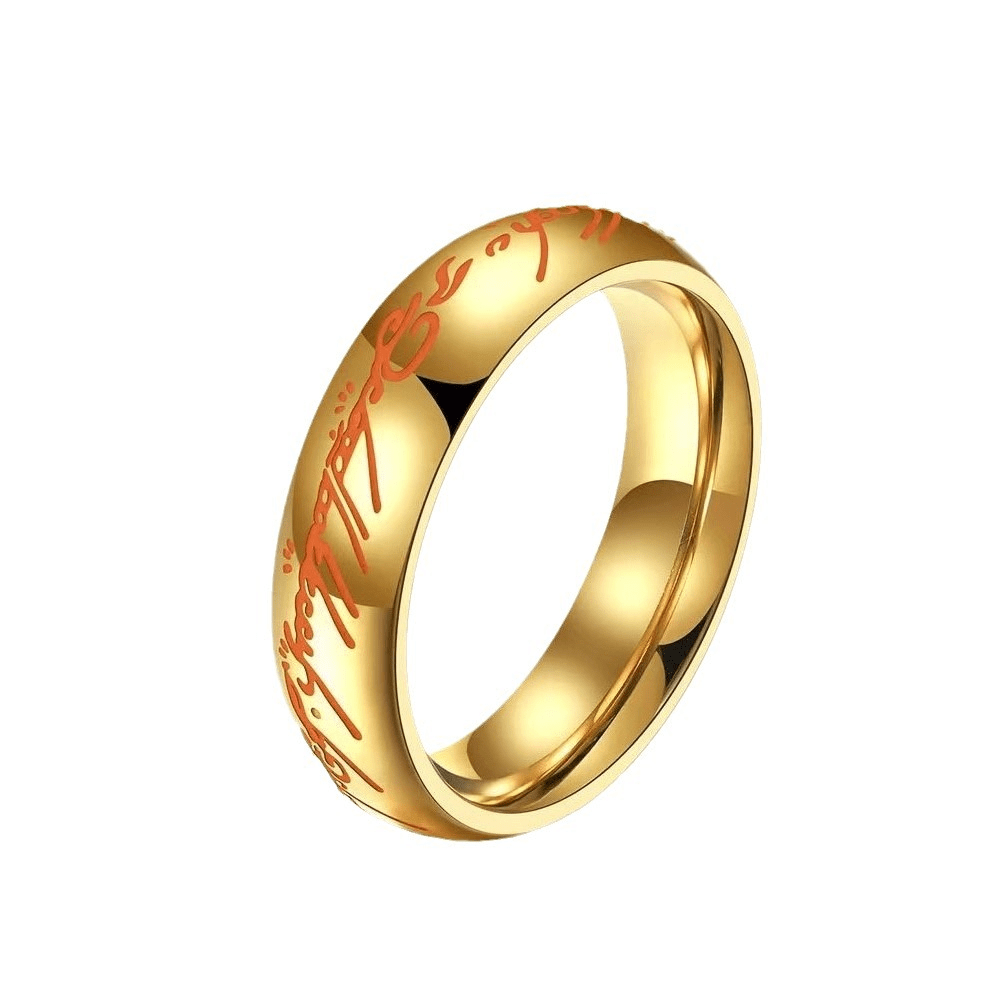 Lumen Radiant Rune Ring — Engraved Mantra & Glowing Rune Detail