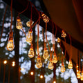 Ghirlandă solară cu filament LED — 20 LED-uri, alb cald, IP65