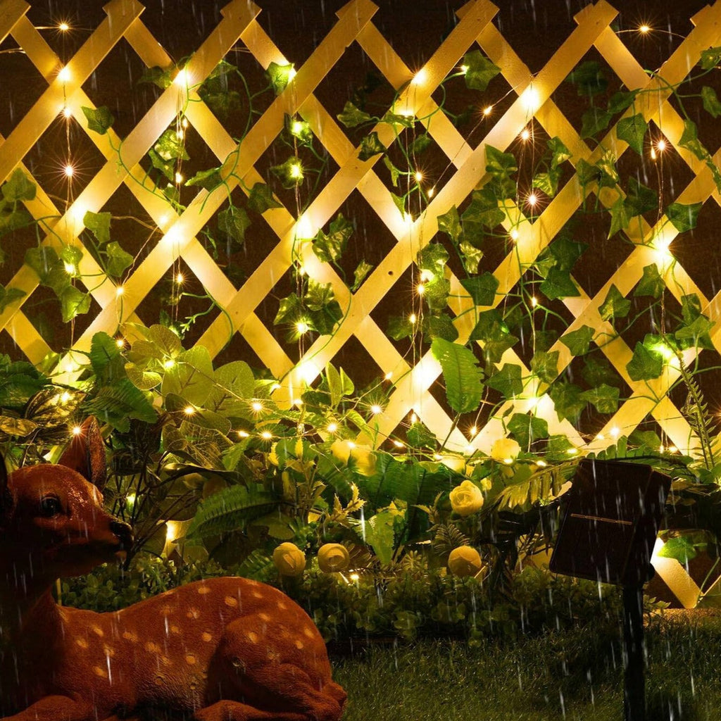 LED-Lichterkette in Warmweiß — Vintage-Blätter und Ranken