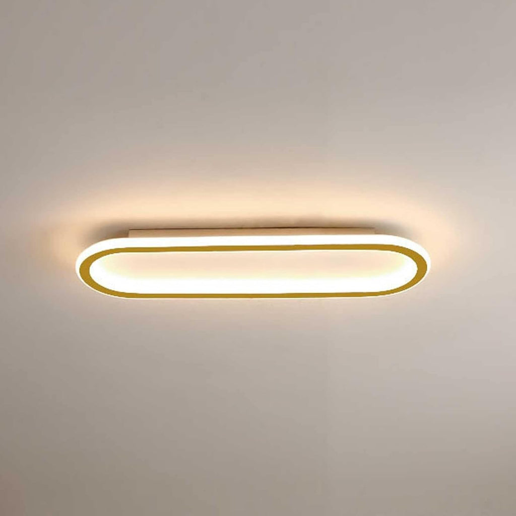 36インチリニアLEDシーリングライト - マットメタル製、丸みを帯びた両端