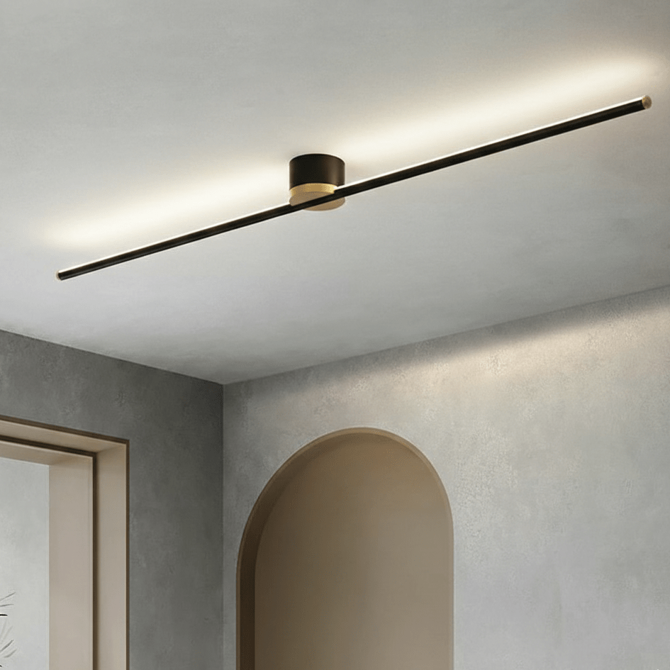 Strakke lineaire plafondlamp van 24 inch - opbouwmontage, slank metalen frame, geïntegreerde led