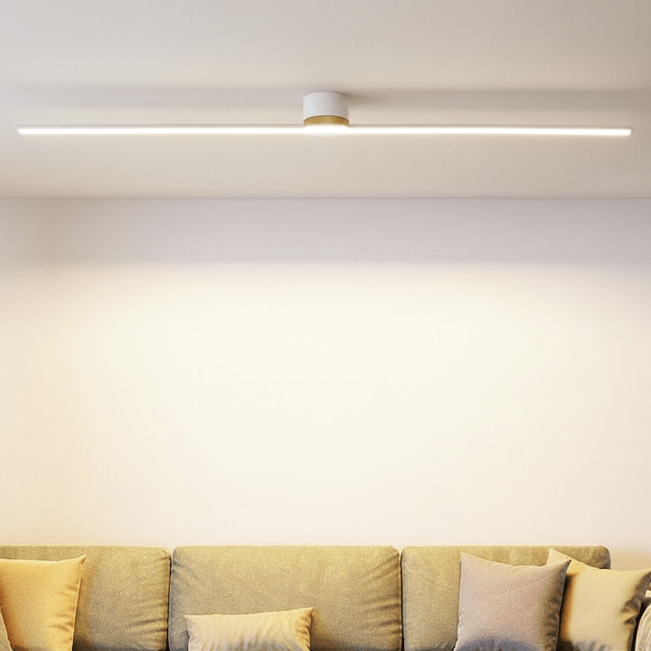 Strakke lineaire plafondlamp van 24 inch - opbouwmontage, slank metalen frame, geïntegreerde led