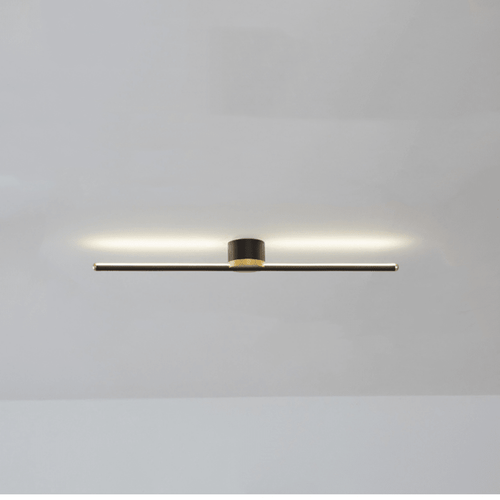 Elegante lampada da soffitto lineare da 24 pollici — Montaggio a filo, sottile struttura in metallo, LED integrato