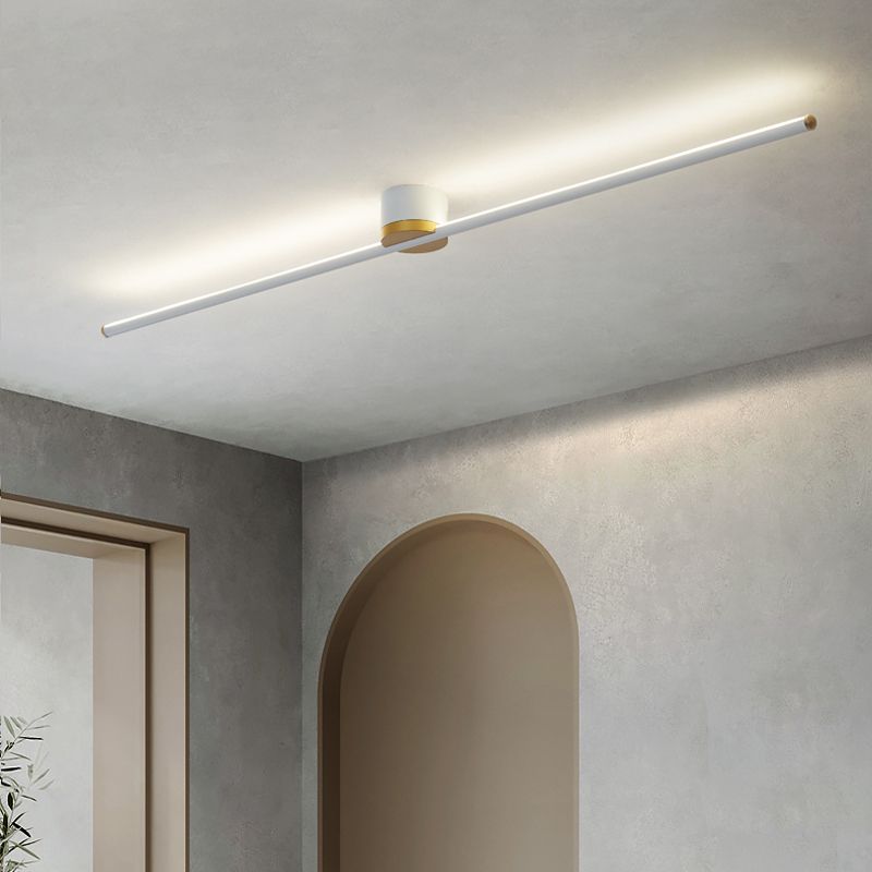 Strakke lineaire plafondlamp van 24 inch - opbouwmontage, slank metalen frame, geïntegreerde led