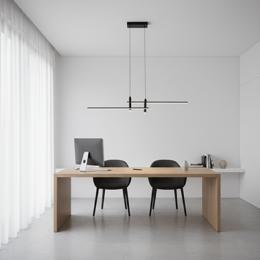 LED Island Pendant — 90/120/150cm, Dimmable, Black/Gold