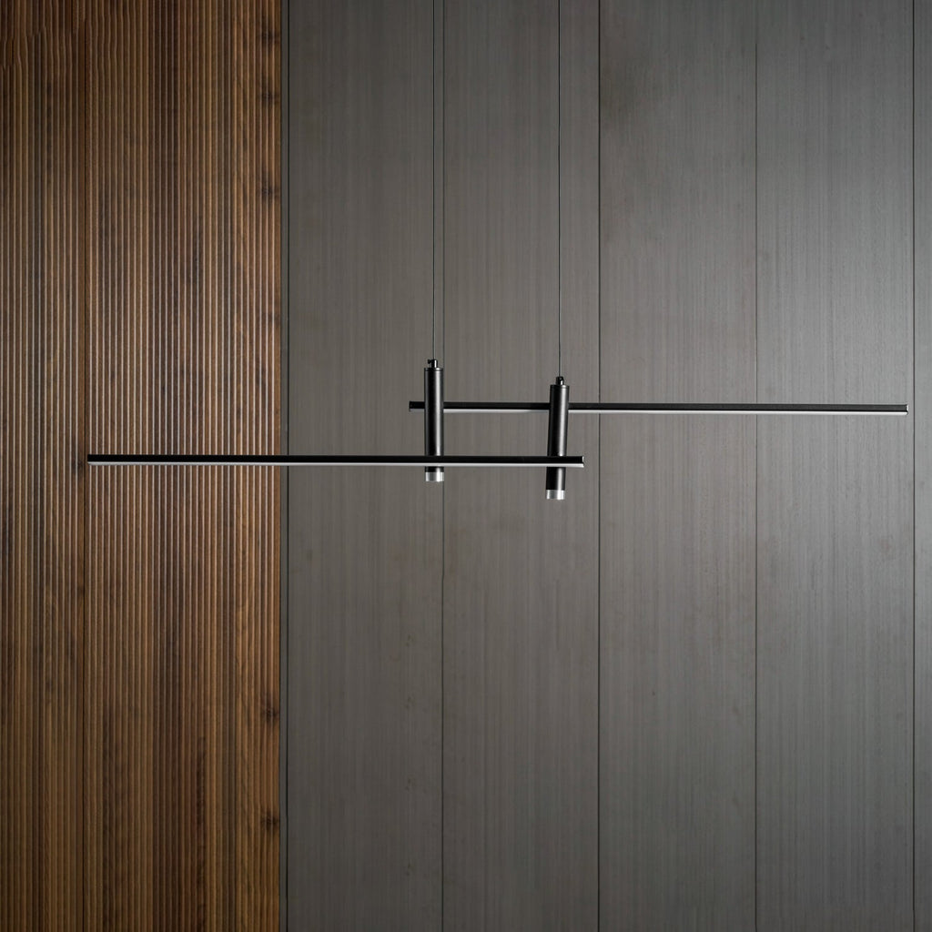 LED Island Pendant — 90/120/150cm, Dimmable, Black/Gold