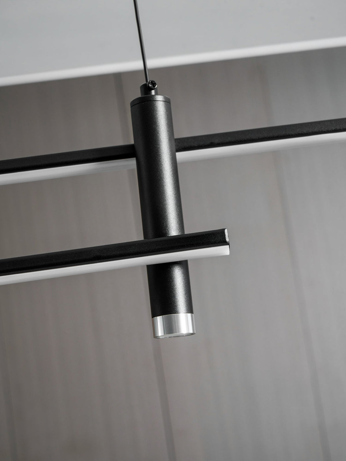 LED Island Pendant — 90/120/150cm, Dimmable, Black/Gold