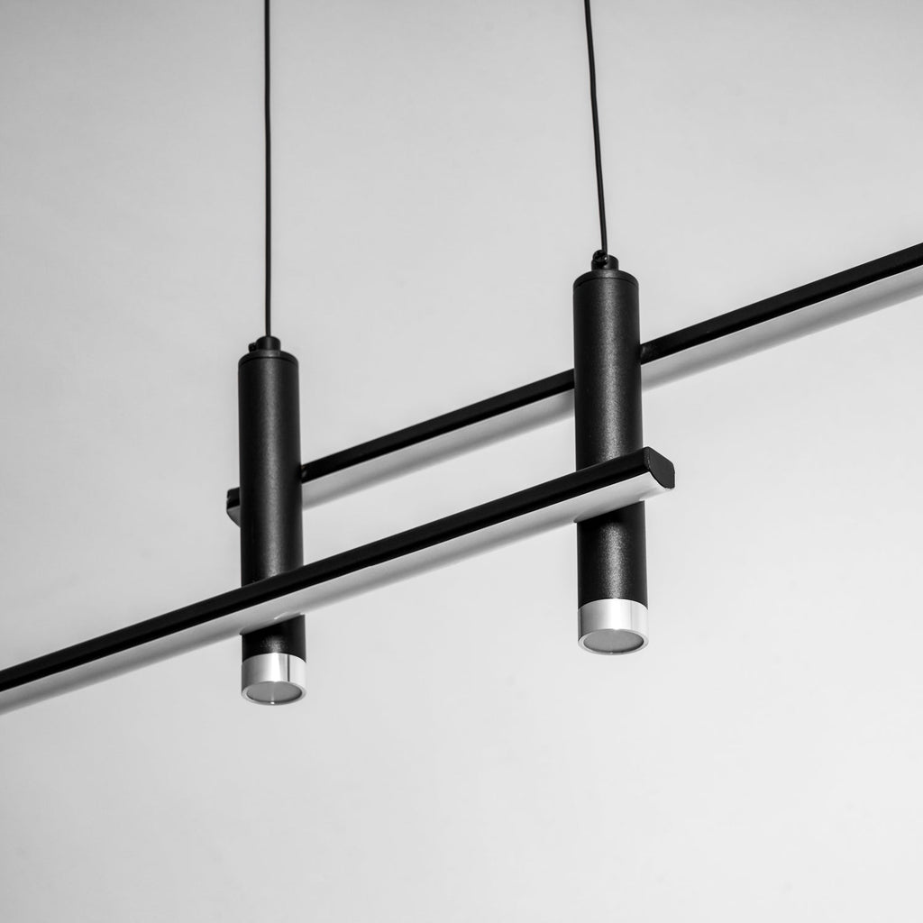 LED Island Pendant — 90/120/150cm, Dimmable, Black/Gold