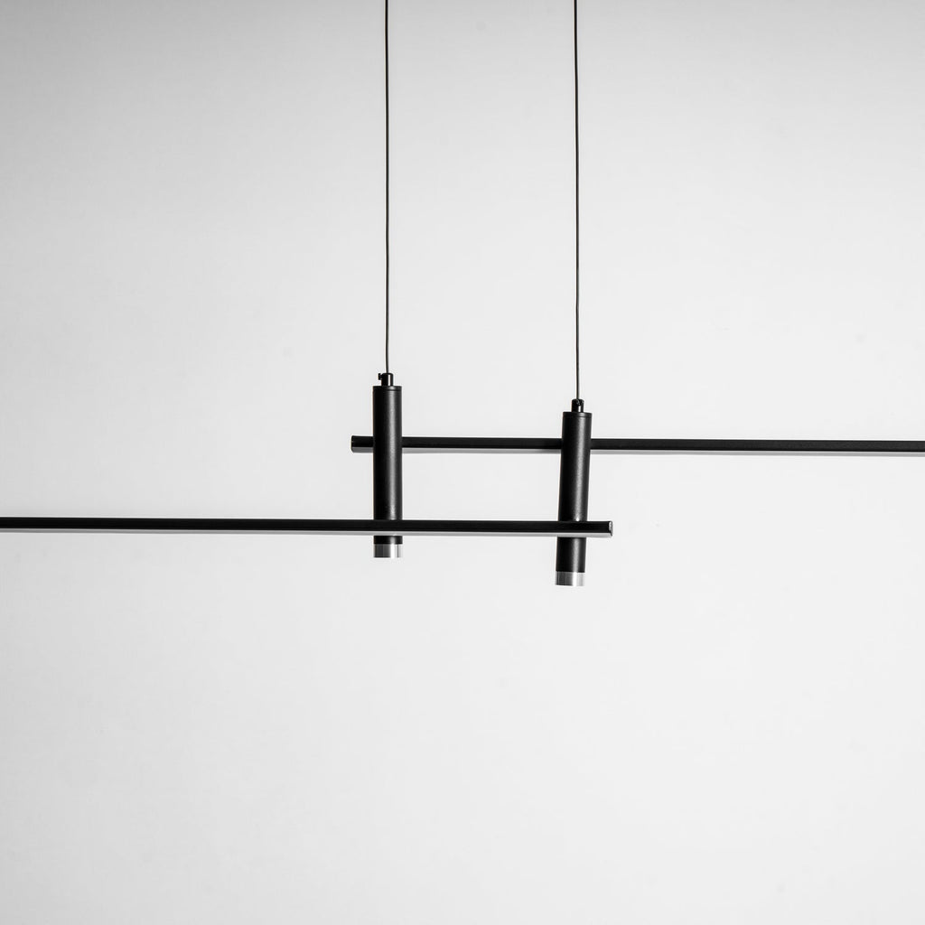 LED Island Pendant — 90/120/150cm, Dimmable, Black/Gold