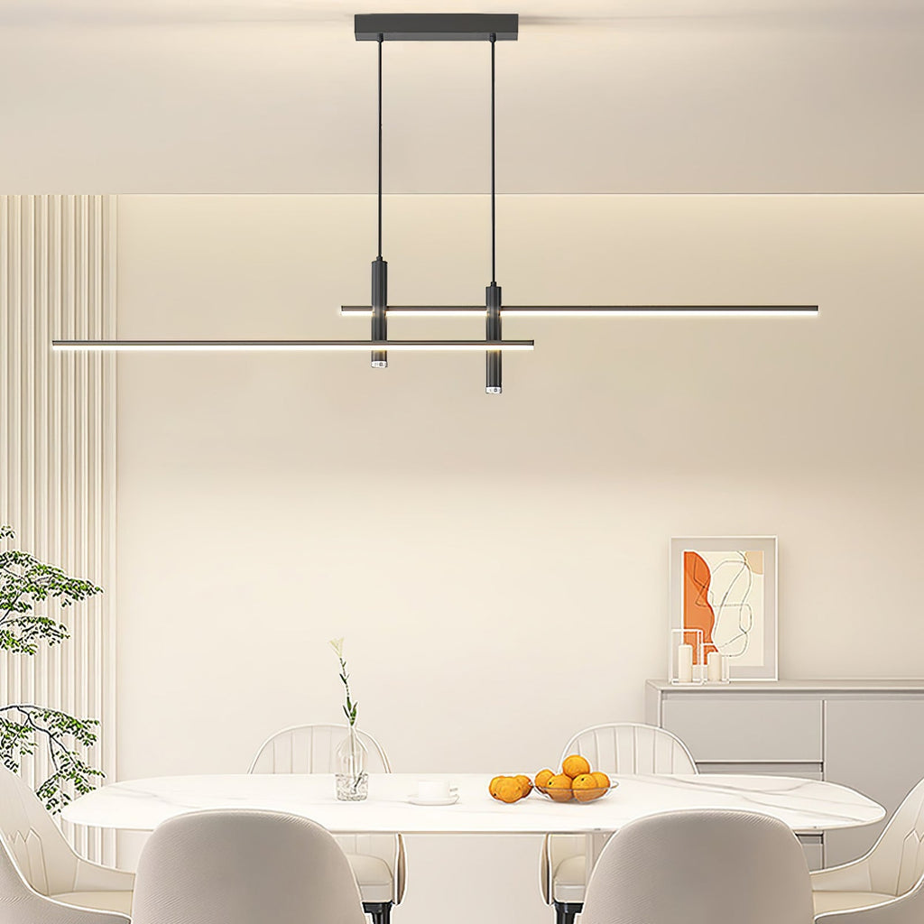 LED Island Pendant — 90/120/150cm, Dimmable, Black/Gold