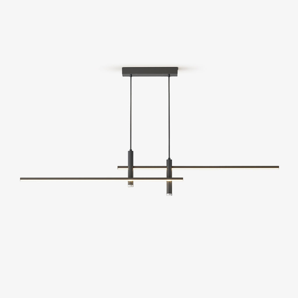 LED Island Pendant — 90/120/150cm, Dimmable, Black/Gold