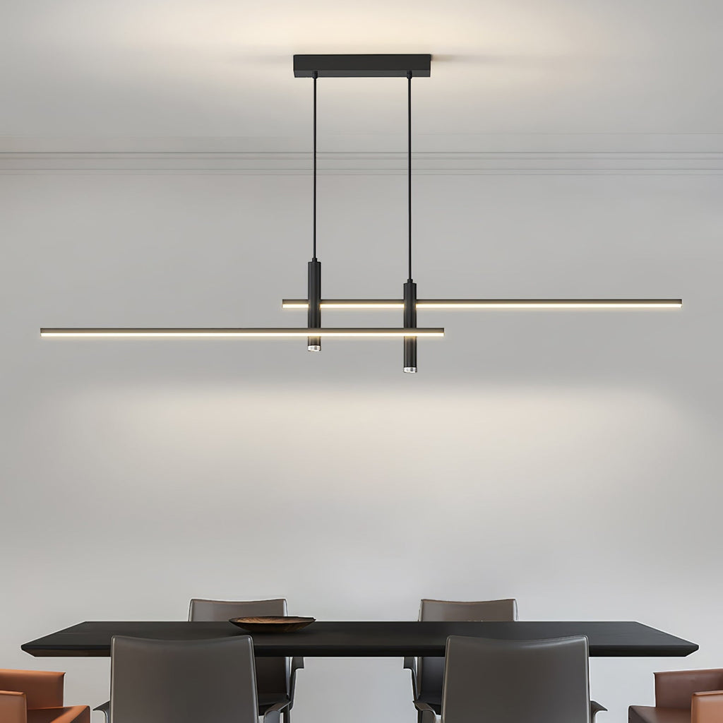 LED Island Pendant — 90/120/150cm, Dimmable, Black/Gold