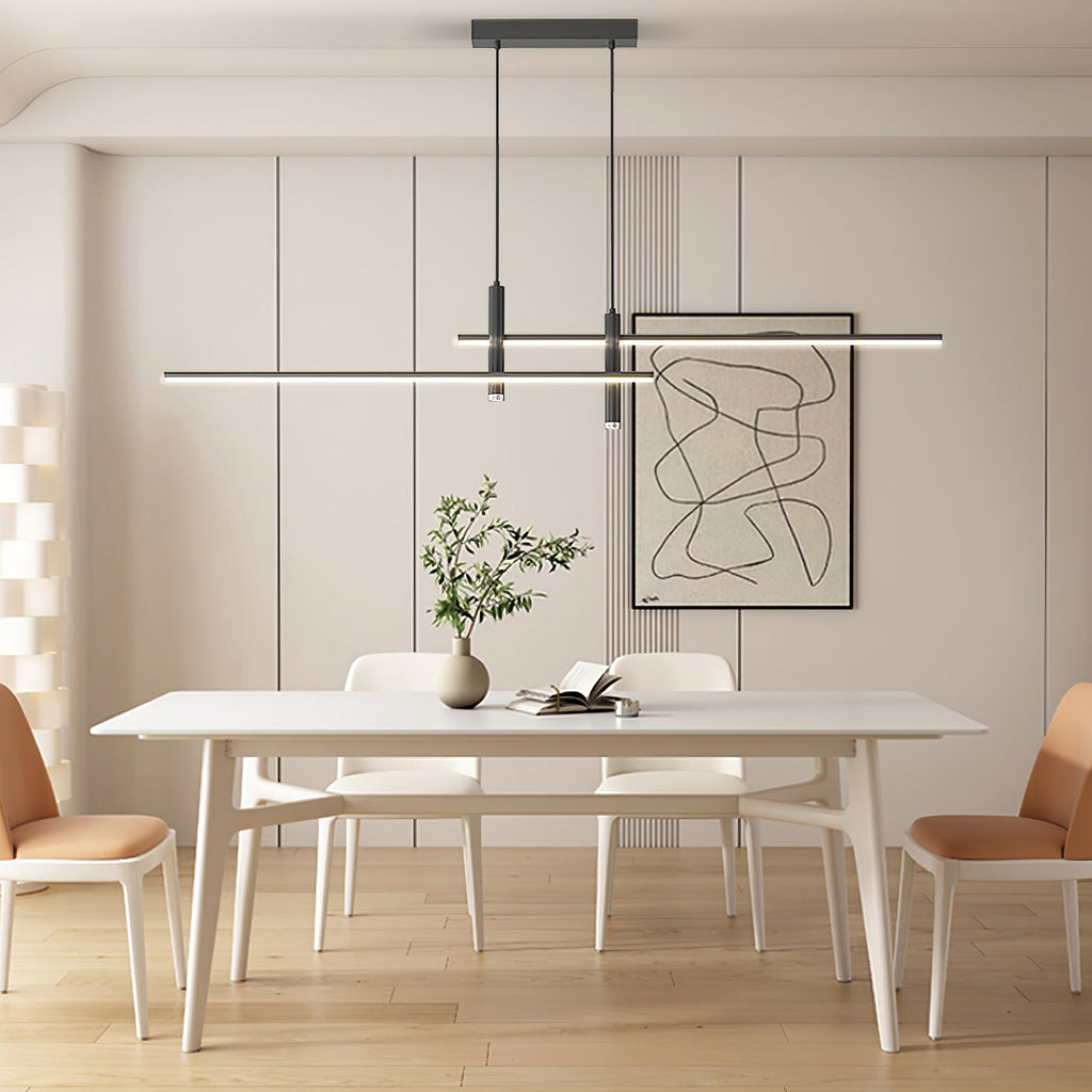 LED Island Pendant — 90/120/150cm, Dimmable, Black/Gold