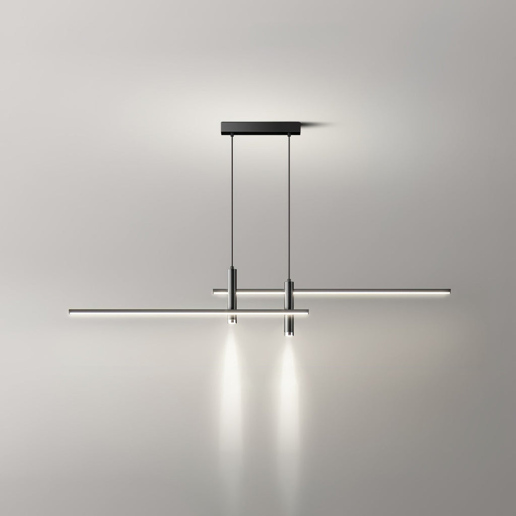 LED Island Pendant — 90/120/150cm, Dimmable, Black/Gold