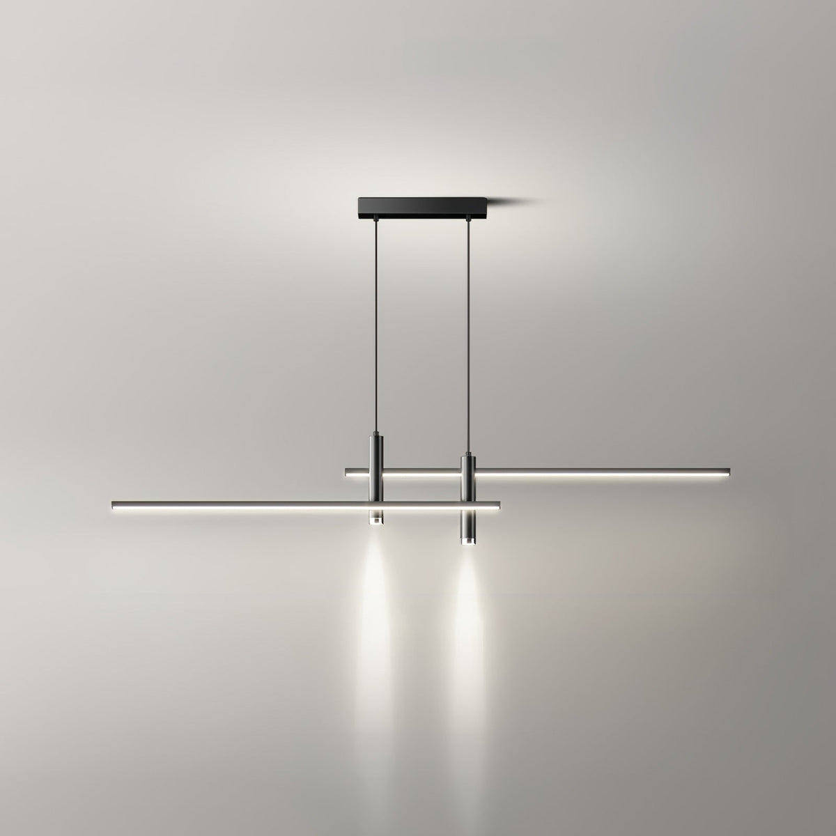 LED Island Pendant — 90/120/150cm, Dimmable, Black/Gold