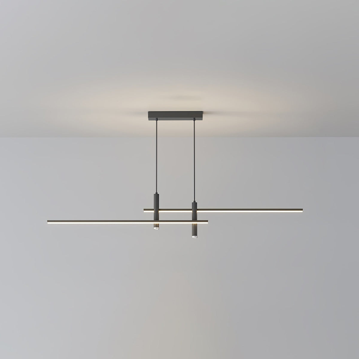 LED Island Pendant — 90/120/150cm, Dimmable, Black/Gold
