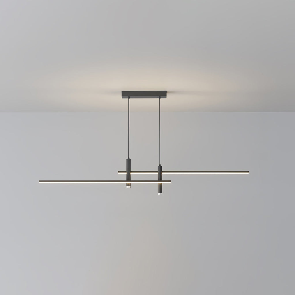 LED Island Pendant — 90/120/150cm, Dimmable, Black/Gold