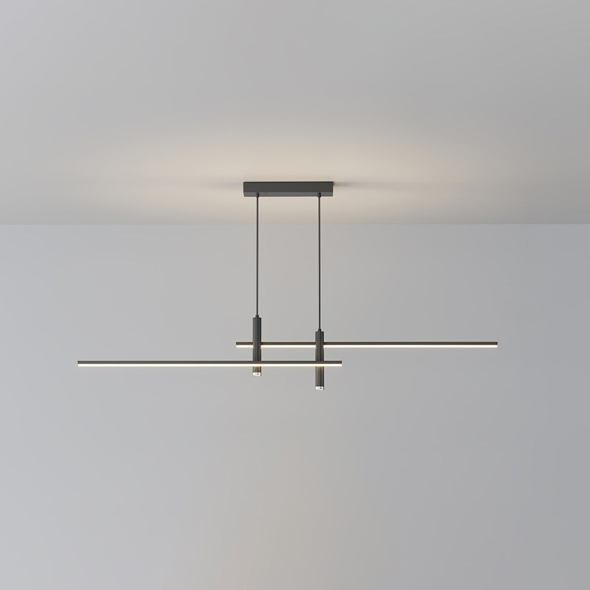 LED Island Pendant — 90/120/150cm, Dimmable, Black/Gold
