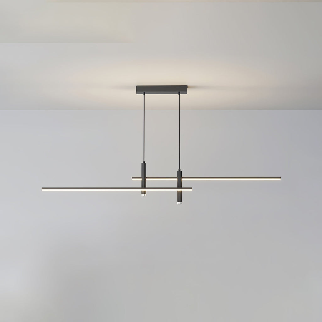 LED Island Pendant — 90/120/150cm, Dimmable, Black/Gold