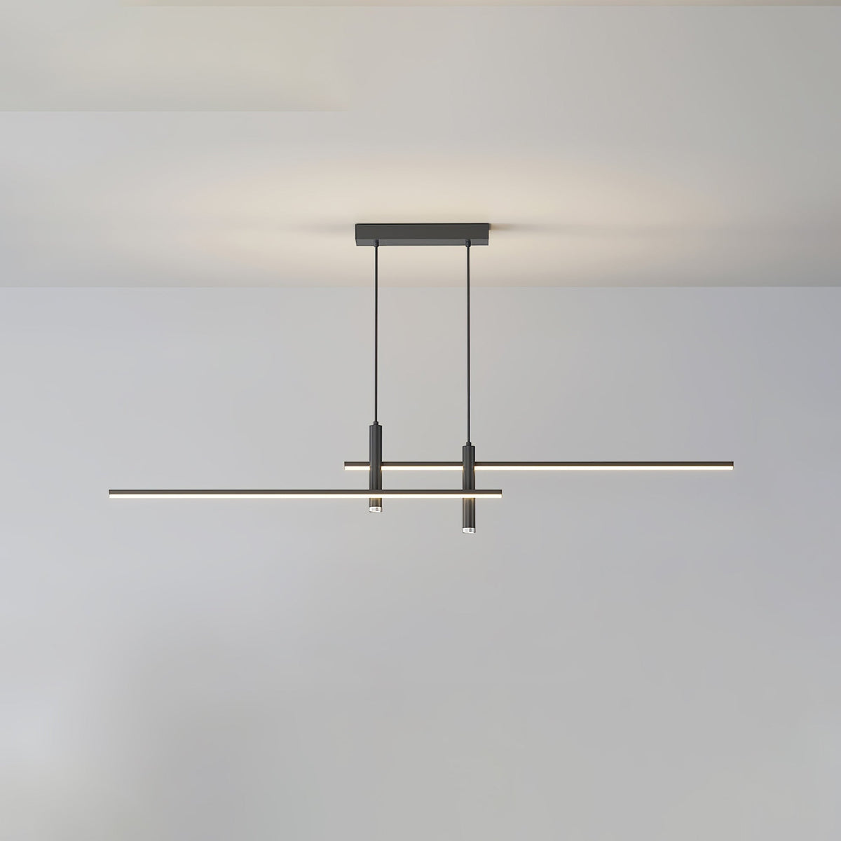 LED Island Pendant — 90/120/150cm, Dimmable, Black/Gold