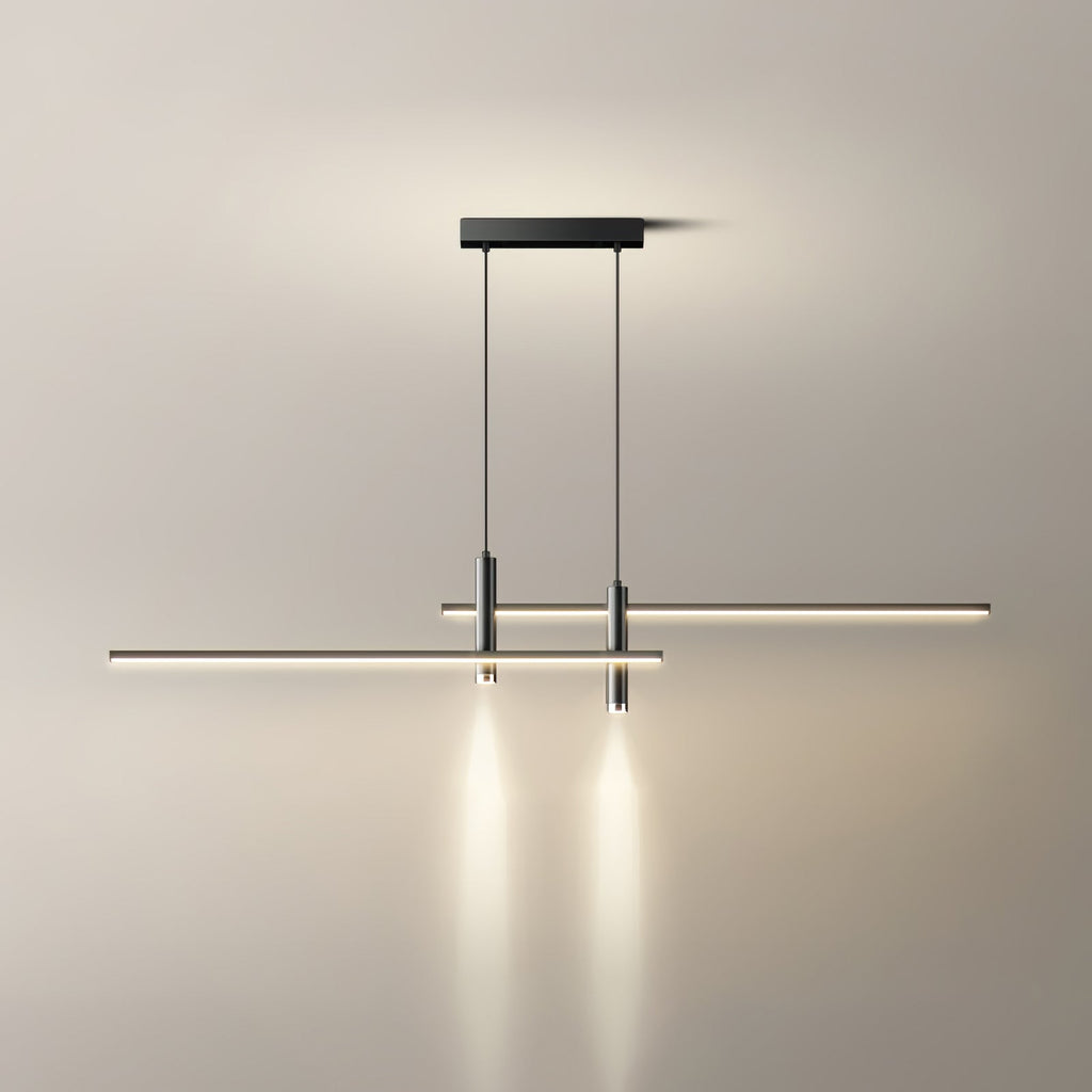 LED Island Pendant — 90/120/150cm, Dimmable, Black/Gold