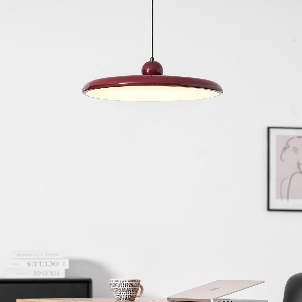 Lámpara colgante redonda LED Lola – Metal y acrílico, regulable, Ø30/40/50cm