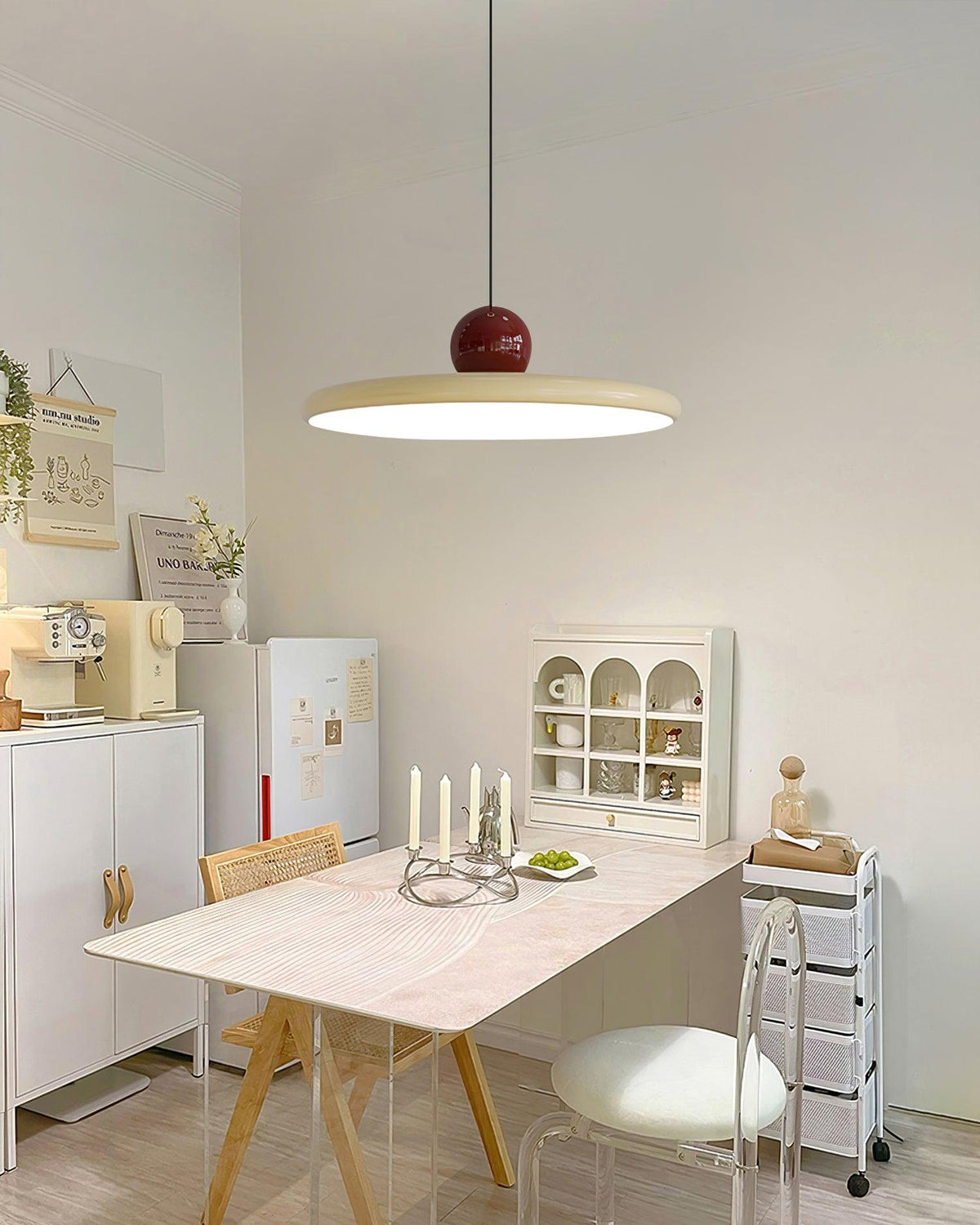 Lámpara colgante redonda LED Lola – Metal y acrílico, regulable, Ø30/40/50cm