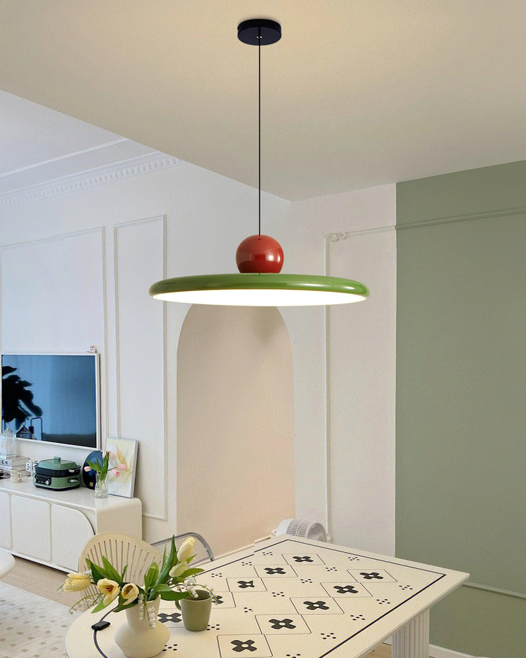 Lámpara colgante redonda LED Lola – Metal y acrílico, regulable, Ø30/40/50cm