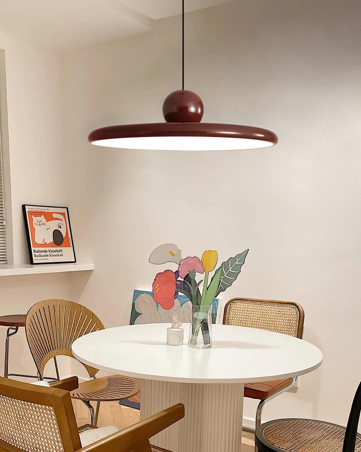 Lámpara colgante redonda LED Lola – Metal y acrílico, regulable, Ø30/40/50cm