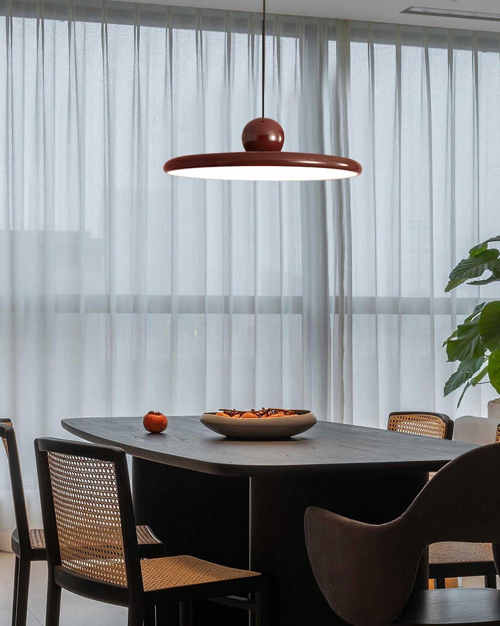 Lámpara colgante redonda LED Lola – Metal y acrílico, regulable, Ø30/40/50cm