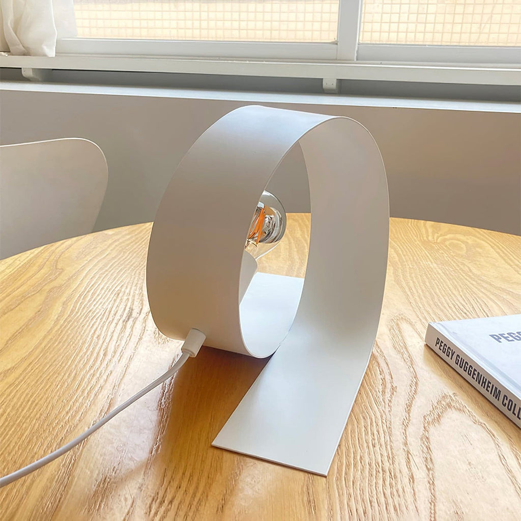 Aurell Minimalist White Metal Table Lamp — Slim Silhouette, Clean Lines & Restrained Profile