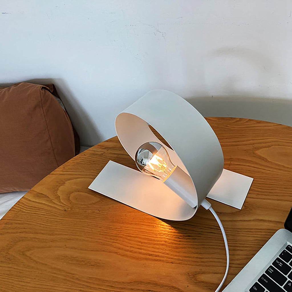 Aurell Minimalist White Metal Table Lamp — Slim Silhouette, Clean Lines & Restrained Profile