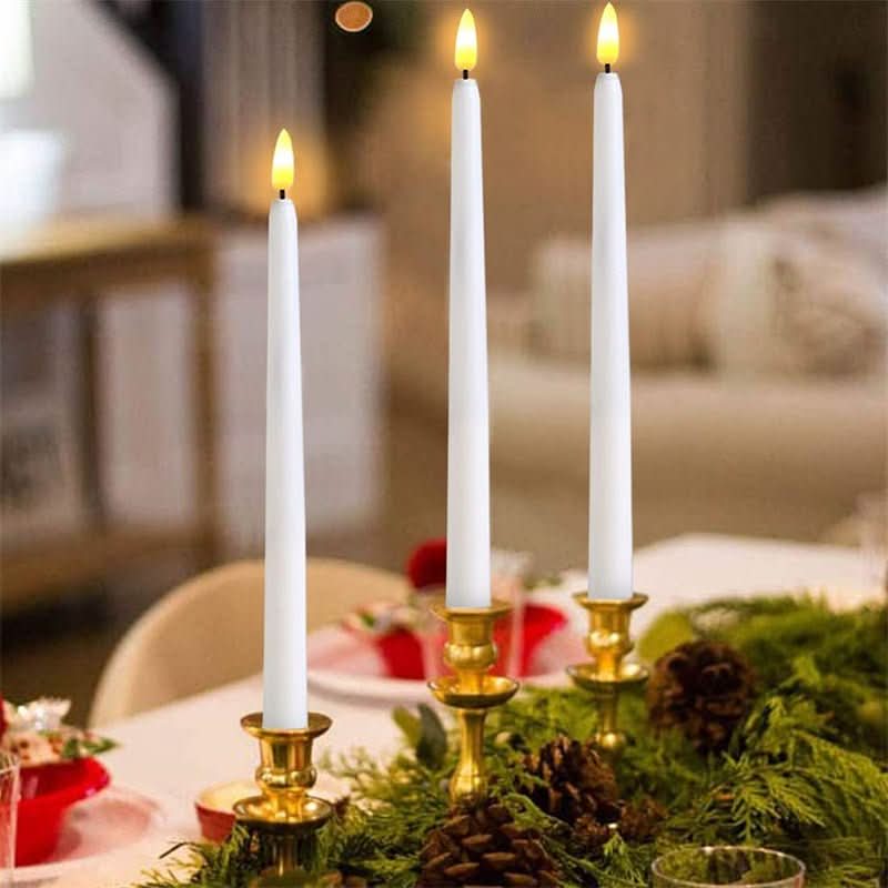 AuroraGlow Flameless LED Taper Candles — Slim, Flicker-Free Design