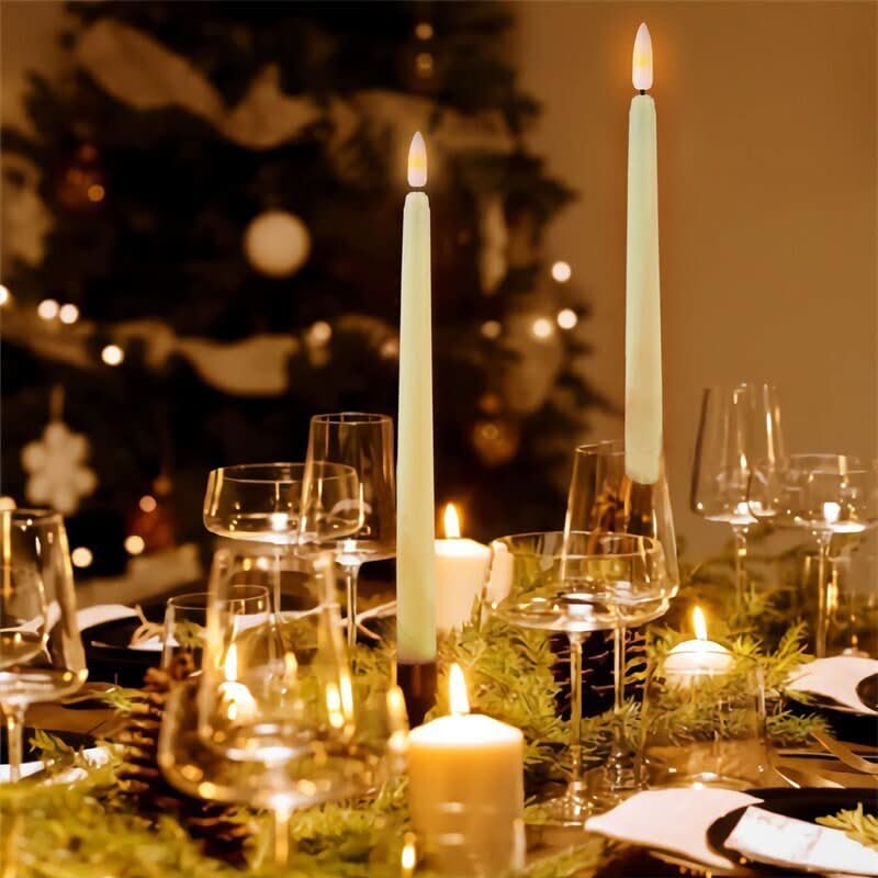 AuroraGlow Flameless LED Taper Candles — Slim, Flicker-Free Design