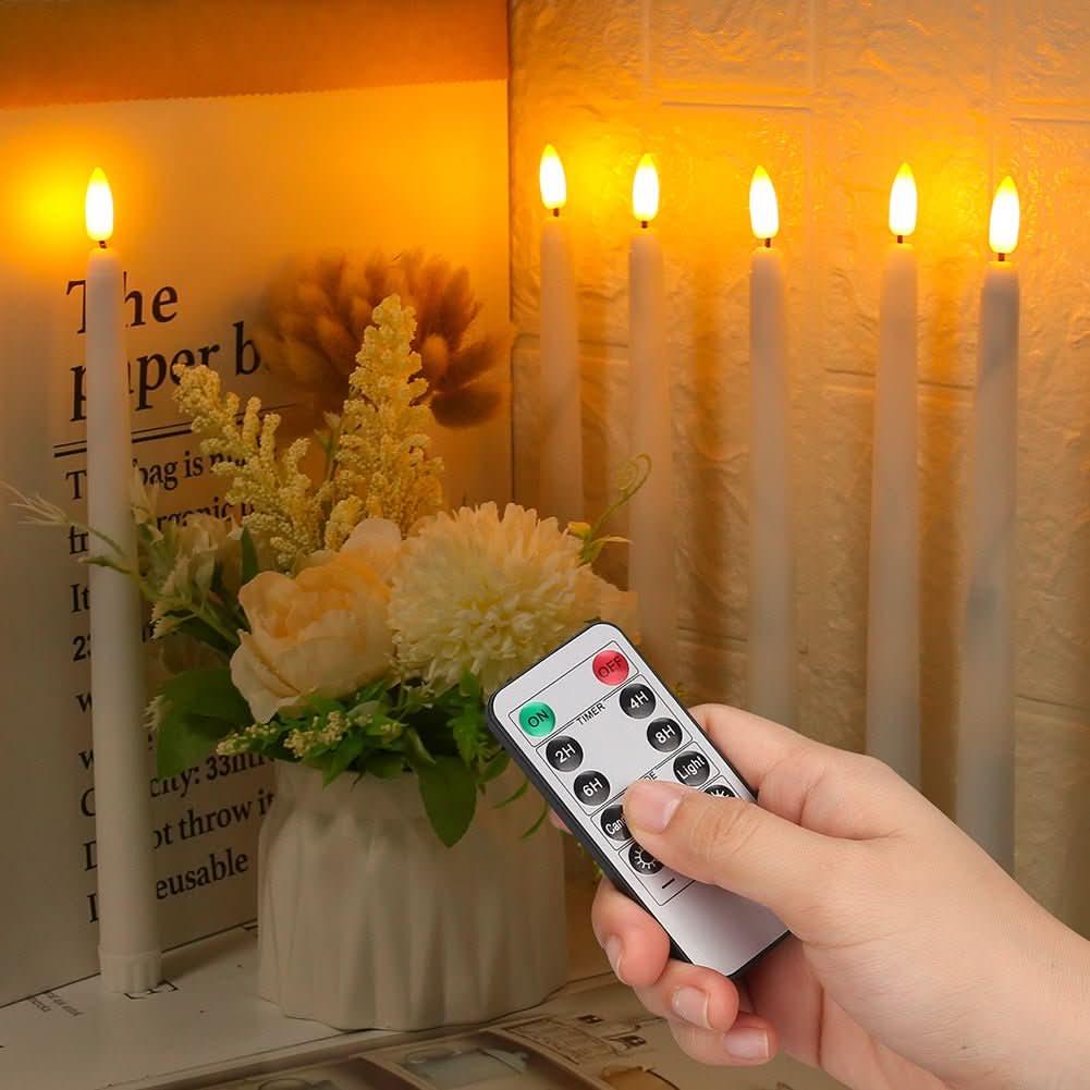 AuroraGlow Flameless LED Taper Candles — Slim, Flicker-Free Design
