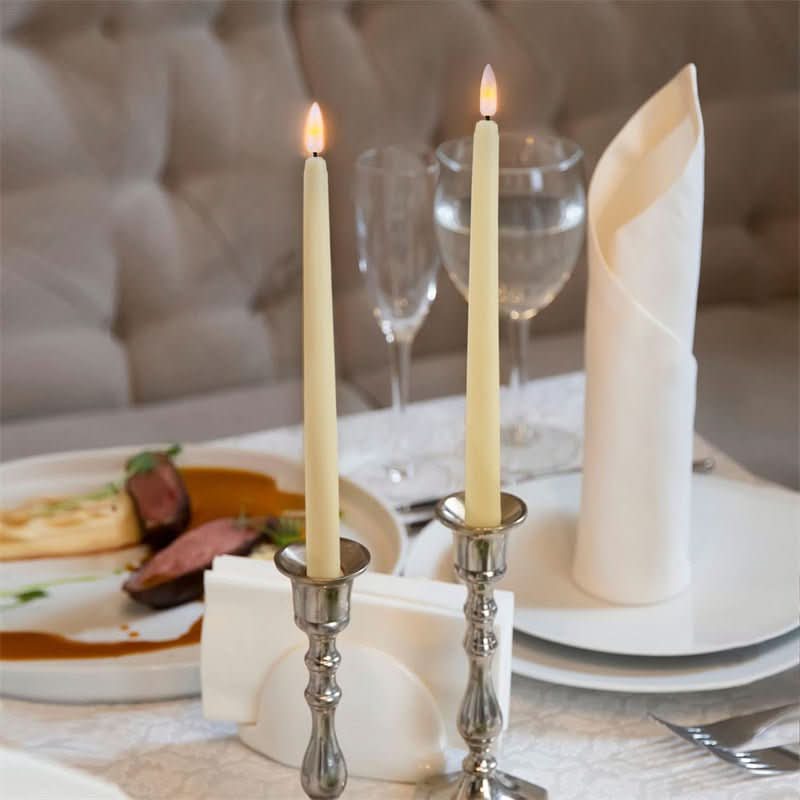 AuroraGlow Flameless LED Taper Candles — Slim, Flicker-Free Design