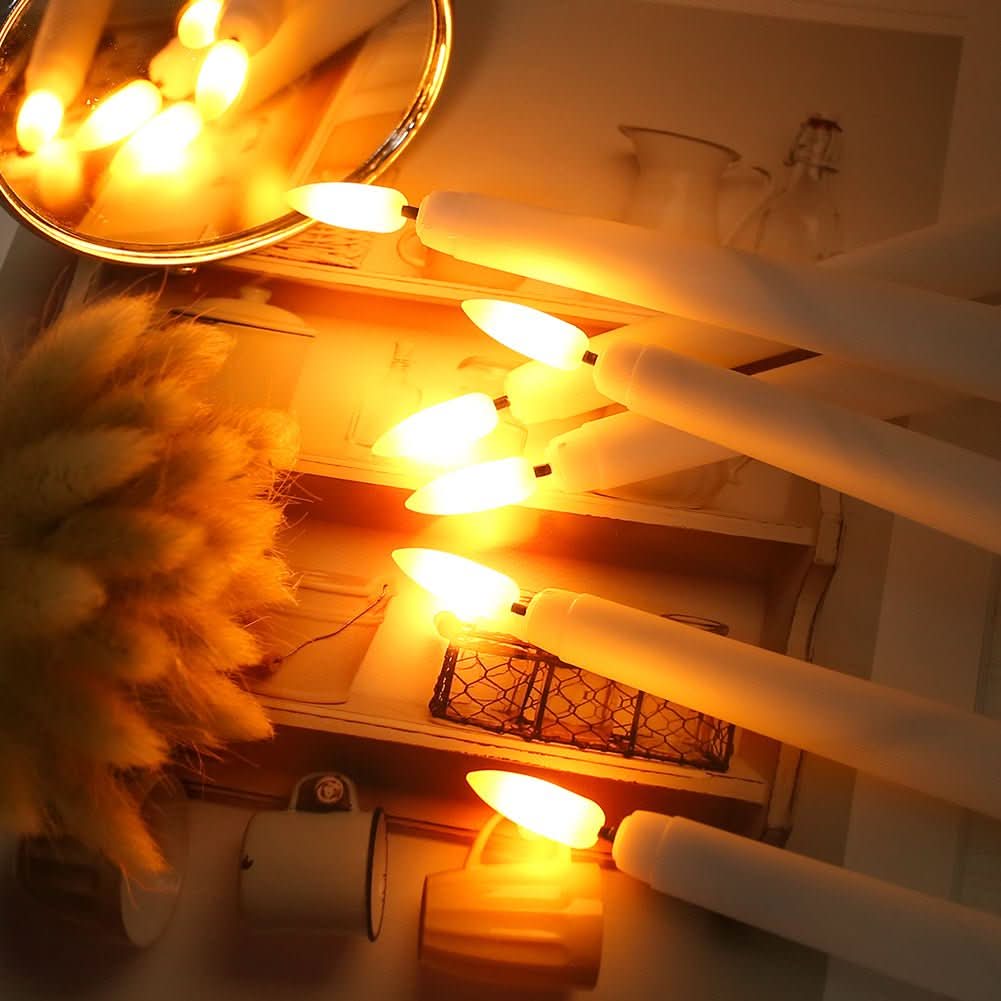 AuroraGlow Flameless LED Taper Candles — Slim, Flicker-Free Design