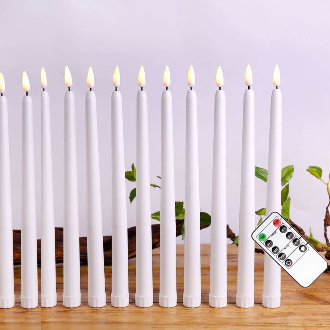 AuroraGlow Flameless LED Taper Candles — Slim, Flicker-Free Design
