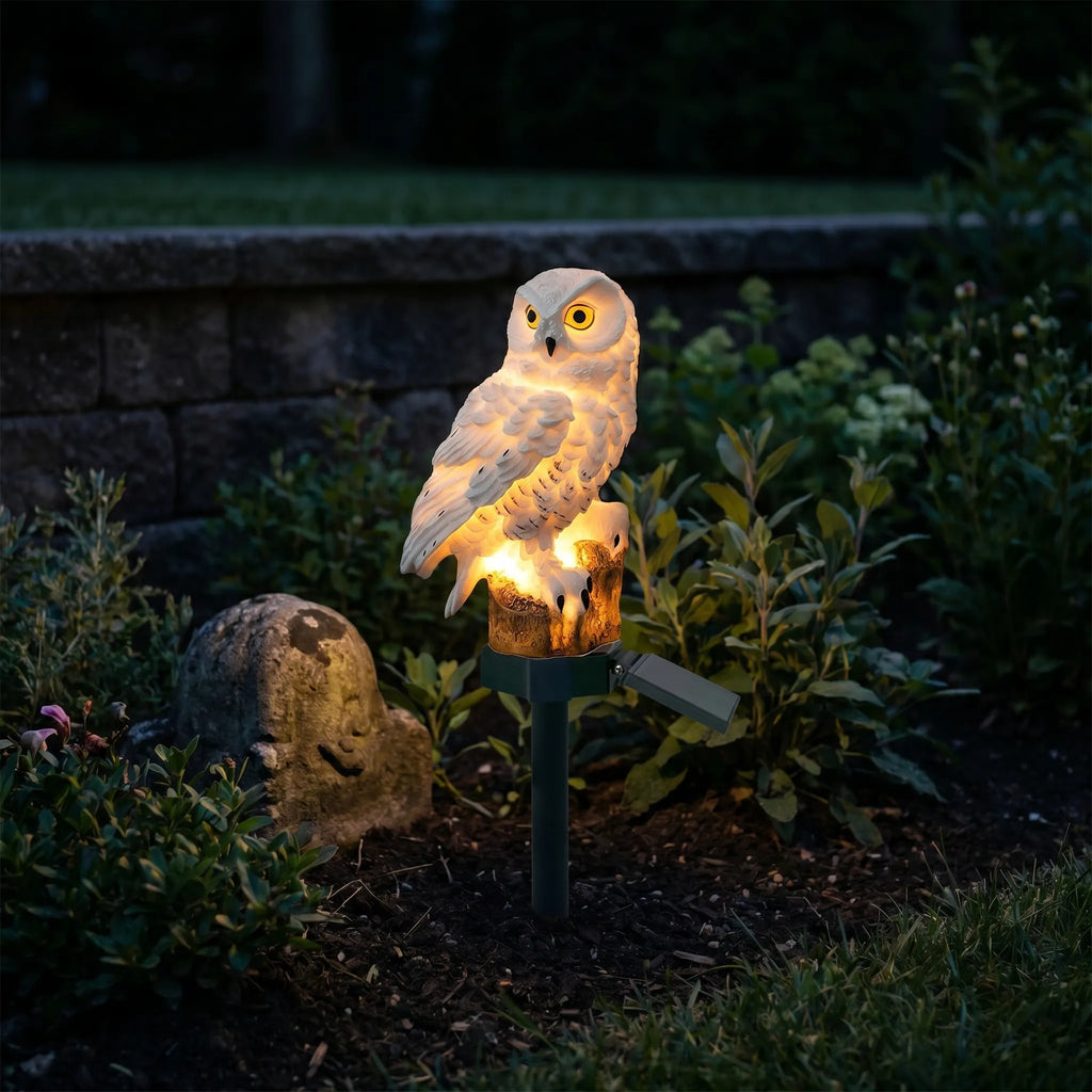 Solar Powered Owl Garden Light -  Illuminating Garden Paths - Wildoxy