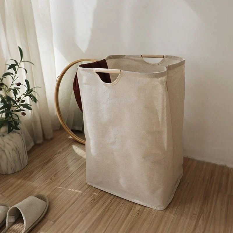 AeroNest Cotton Linen Laundry Basket — Minimalist Lines, Clean Design