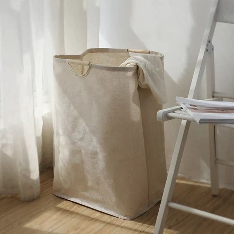 AeroNest Cotton Linen Laundry Basket — Minimalist Lines, Clean Design