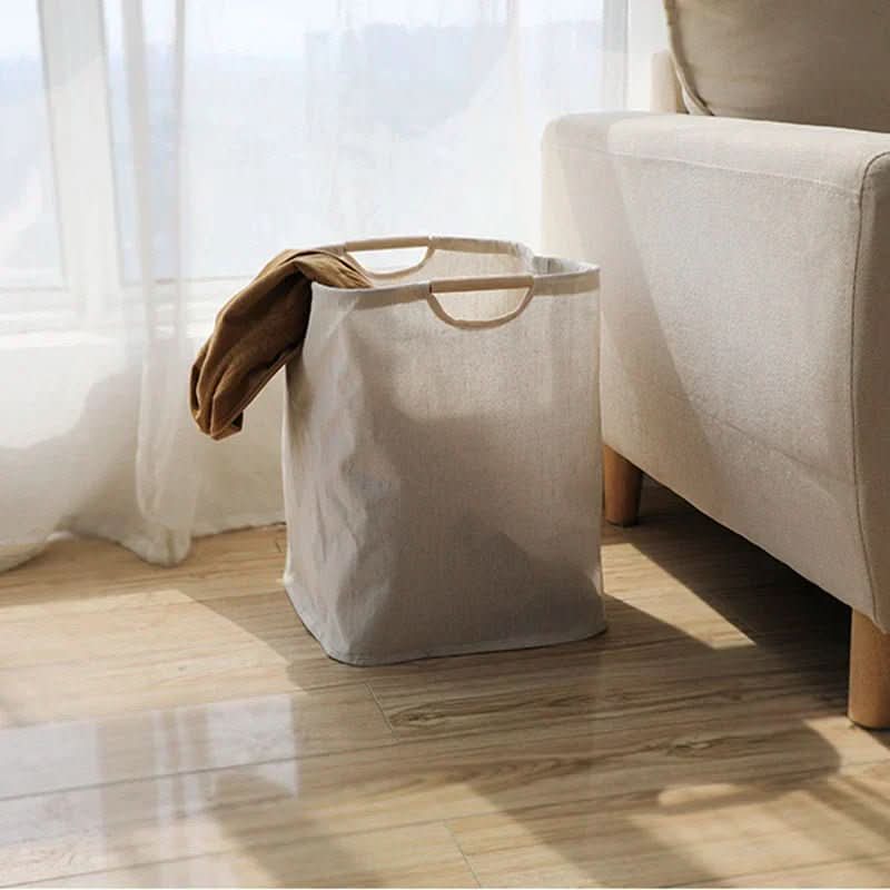 AeroNest Cotton Linen Laundry Basket — Minimalist Lines, Clean Design