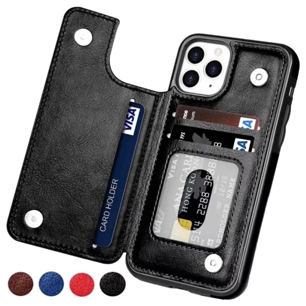 Custodia AuraWallet in pelle raffinata per telefono — Design protettivo sottile, slot integrato per carte
