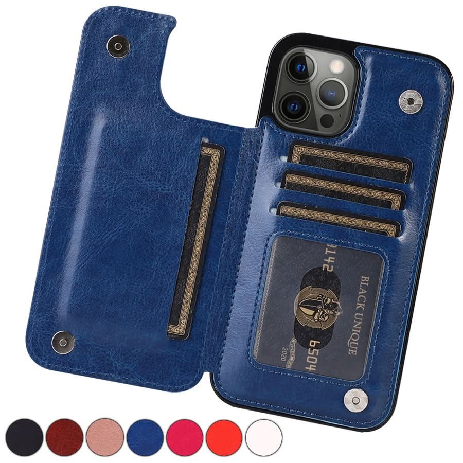 Custodia AuraWallet in pelle raffinata per telefono — Design protettivo sottile, slot integrato per carte